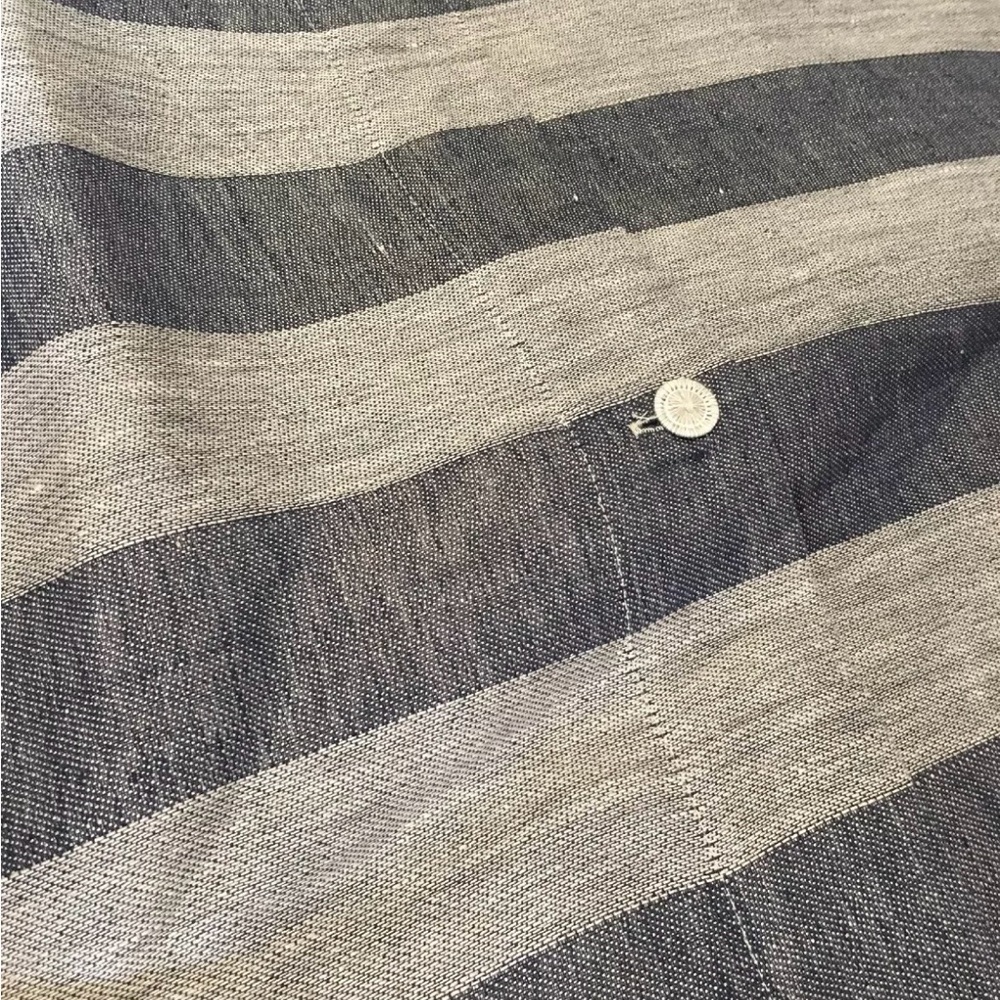 NWOT Leitner Treport Striped 100% Linen King Duvet Cover & 2 Euro Shams  $1500